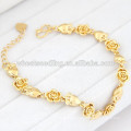 Fashion trendy rose flower women gold bracelet